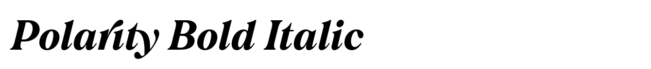 Polarity Bold Italic